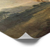 Löwe attete ein Pferd Poster (Ecke)