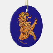 Löwe auf Blau Keramik Ornament (Rechts)