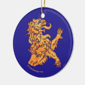 Löwe auf Blau Keramik Ornament (Links)