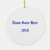 Löwe auf Blau Keramik Ornament (Hinten)