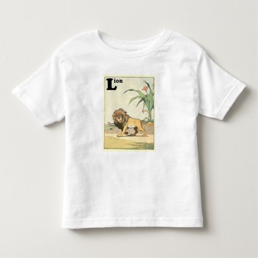 Löwe auf dem Wüsten-Savanne-Alphabet Kleinkind T-shirt (Vorderseite)