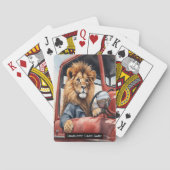 Löwe auf der Road Monogram Kids Altes Mädchenspiel Spielkarten (Rückseite)