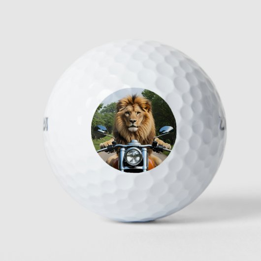 Löwe auf Motorrad Golfball (Vorderseite)