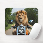 Löwe auf Motorrad Mousepad (Mit Mouse)