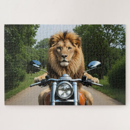 Löwe auf Motorrad Puzzle