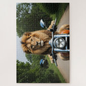Löwe auf Motorrad Puzzle (Vertikal)