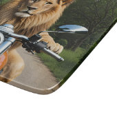 Löwe auf Motorrad Schneidebrett (Ecke)