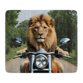 Löwe auf Motorrad Schneidebrett