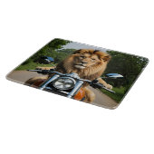 Löwe auf Motorrad Schneidebrett (Ecke)
