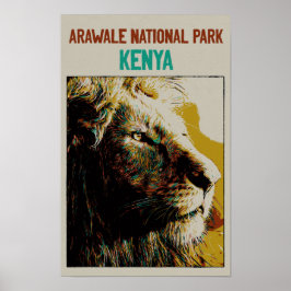Löwe aus dem Arawale Nationalpark Kenya Poster