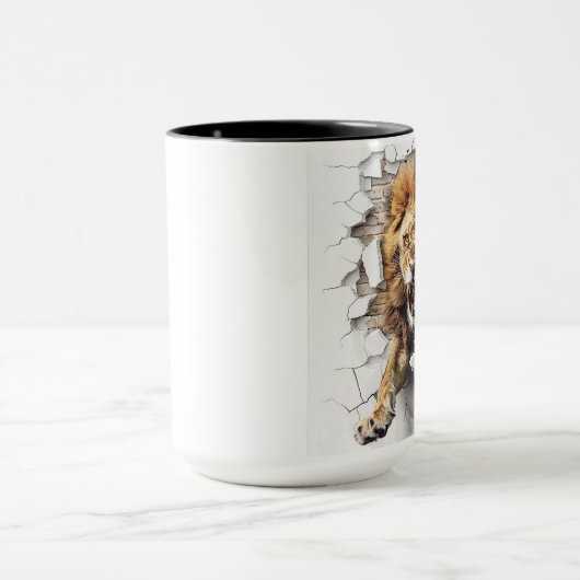 Löwe aus einer knackigen Mauer Tasse (Zentrum)