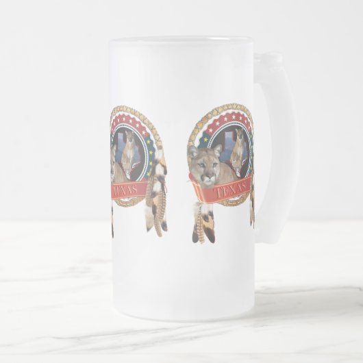 Löwe aus Texas Mattglas Bierglas (VorderseiteRechts)