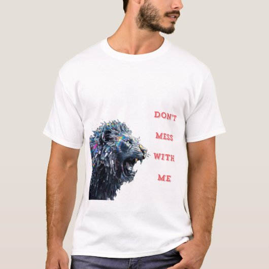 Löwe aus zerbrochenem Glas. T-Shirt (Vorderseite)