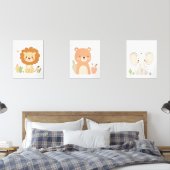 Löwe, Bär und Elefant Kinderzimmer Wall Art Set (Schlafzimmer)