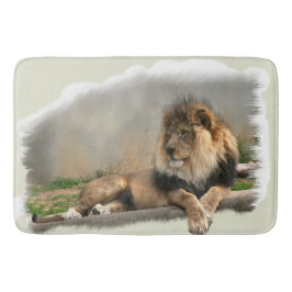 Löwe bei der Erholung Badematte