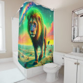 Löwe bei Sonnenuntergang Duschvorhang (Beispiel)