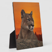 Löwe bei Sonnenuntergang Fotoplatte (Seite)