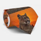 Löwe bei Sonnenuntergang Krawatte (Gerollt)