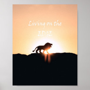 Löwe bei Sonnenuntergang Leben auf der EDGE Poster