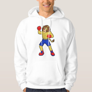 Löwe beim Boxen mit Boxhandschuhen Hoodie