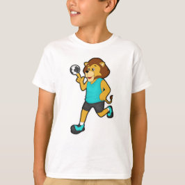 Löwe beim Handballspieler mit Handball T-Shirt