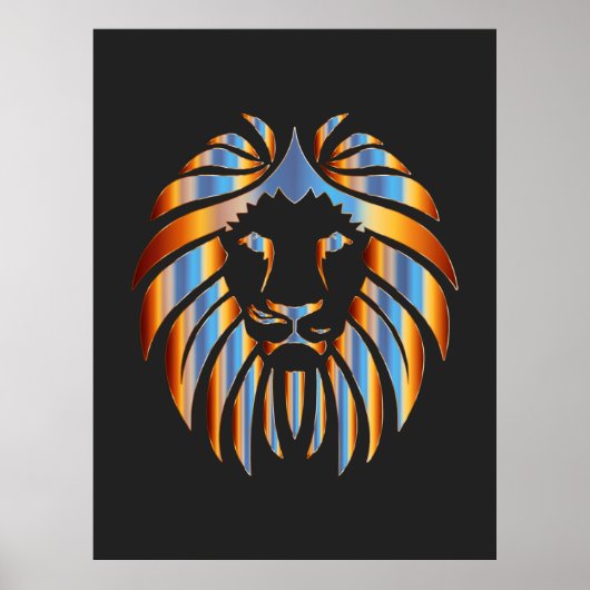 Löwe, Big Cat, chromatisches Design, Poster (Vorne)