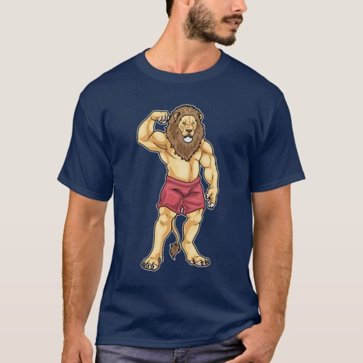 Löwe Bodybuilder Bodybuilding T-Shirt (Vorderseite)