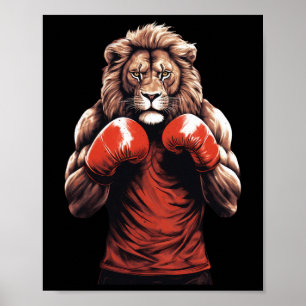 Löwe Boxer Boxen Mixed Martial Arts Kickboxen Poster