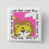 Löwe-Brüllen-T-Shirts und Geschenke Button (Vorderseite)