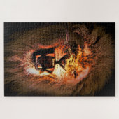 Löwe brüllend bei Sonnenuntergang/heftiger Löwe, k Puzzle (Horizontal)