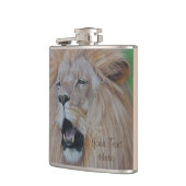 Löwe brüllt große Katze Wildlebewesen realistische Flachmann (Links)