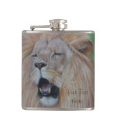 Löwe brüllt große Katze Wildlebewesen realistische Flachmann (Vorderseite)