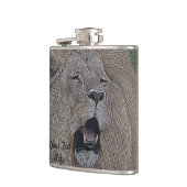 Löwe brüllt große Katze Wildlebewesen realistische Flachmann (Links)