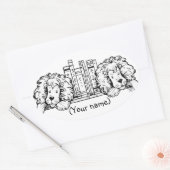 Löwe-Buch-Enden personalisiert Ovaler Aufkleber (Umschlag)