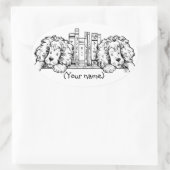 Löwe-Buch-Enden personalisiert Ovaler Aufkleber (Tasche)