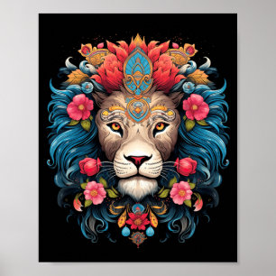 Löwe Bunte Löwen aus Afrika Tag Der Poster