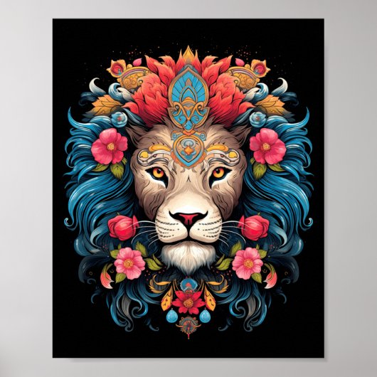 Löwe Bunte Löwen aus Afrika Tag Der Poster (Vorne)