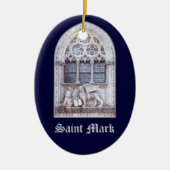 Löwe-Buntglas-Fenster Sans Marco Winged Keramikornament (Vorne)