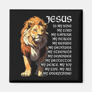 Löwe Christlich Jesus Ist Mein König, Gott, Herr,  Magnet