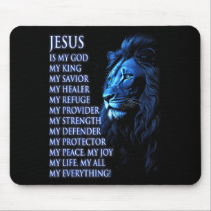 Löwe Christlich Jesus Ist Mein König, Gott, Herr,  Mousepad