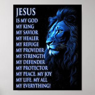 Löwe Christlicher Jesus Ist Mein König, Gott, Herr Poster