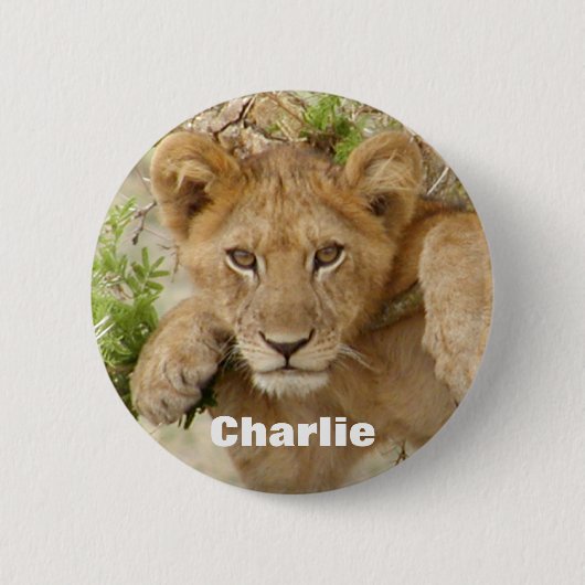 Löwe CUB knöpfen ODER runder Namensschild Button (Vorderseite)