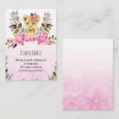 Löwe cub pink Girl Diaper Raffel Umschließkarte Begleitkarte (Vorne/Hinten)