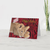 Löwe-CUB-Weihnachtskarte Feiertagskarte (Vorderseite)