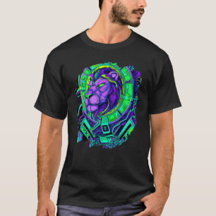 Löwe Cyborg Roboter Löwe Cool Alien Weltraum Kunst T-Shirt