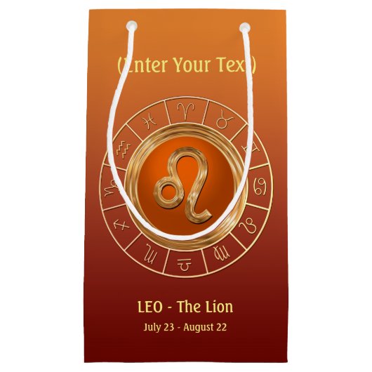 Löwe - das das Horoskop-Symbol des Löwes Kleine Geschenktüte (Vorderseite)