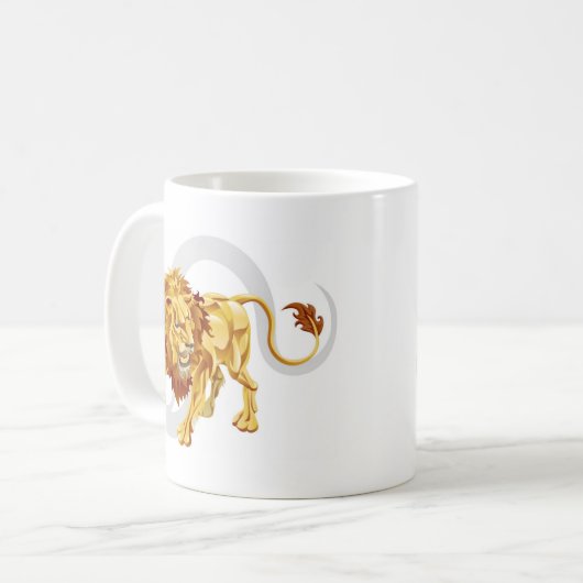 Löwe das Löwestern- oder -geburts- oder Kaffeetasse (Vorderseite Links)