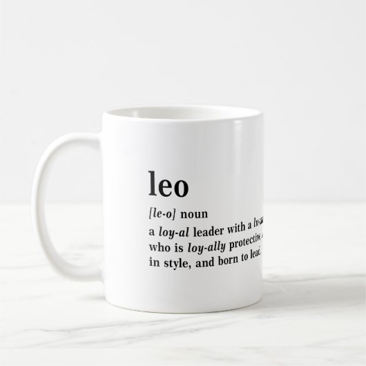 Löwe Definition Ästhetik Astrologie Geschenk Kaffeetasse (Links)