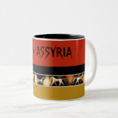 Löwe der Assyria-Tasse Zweifarbige Tasse (VorderseiteRechts)