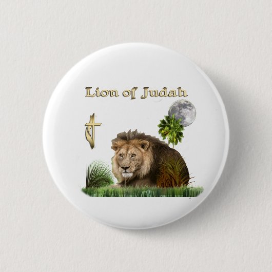 Löwe der Christlichen Judah-Tasten Button (Vorderseite)